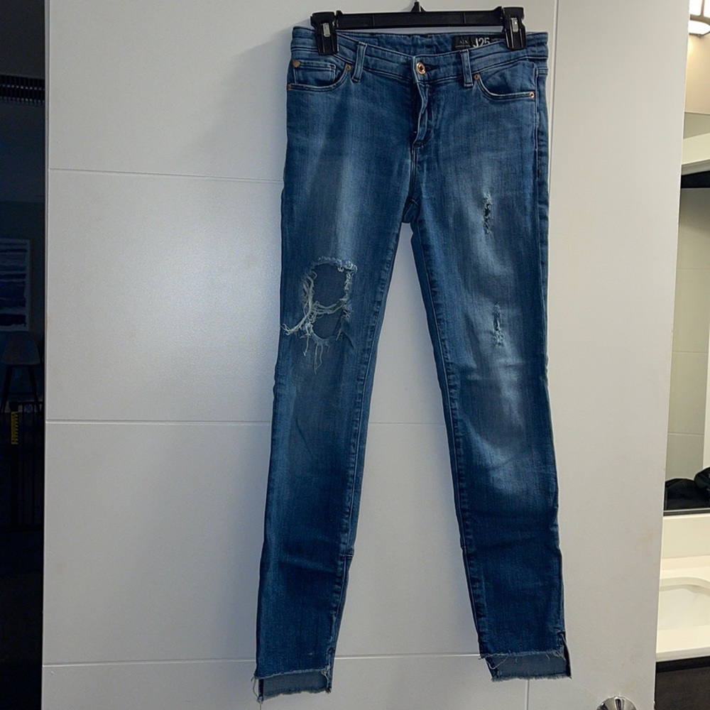A | X Armani Exchange super Skinny Stepped Hem Jeans, Size 26